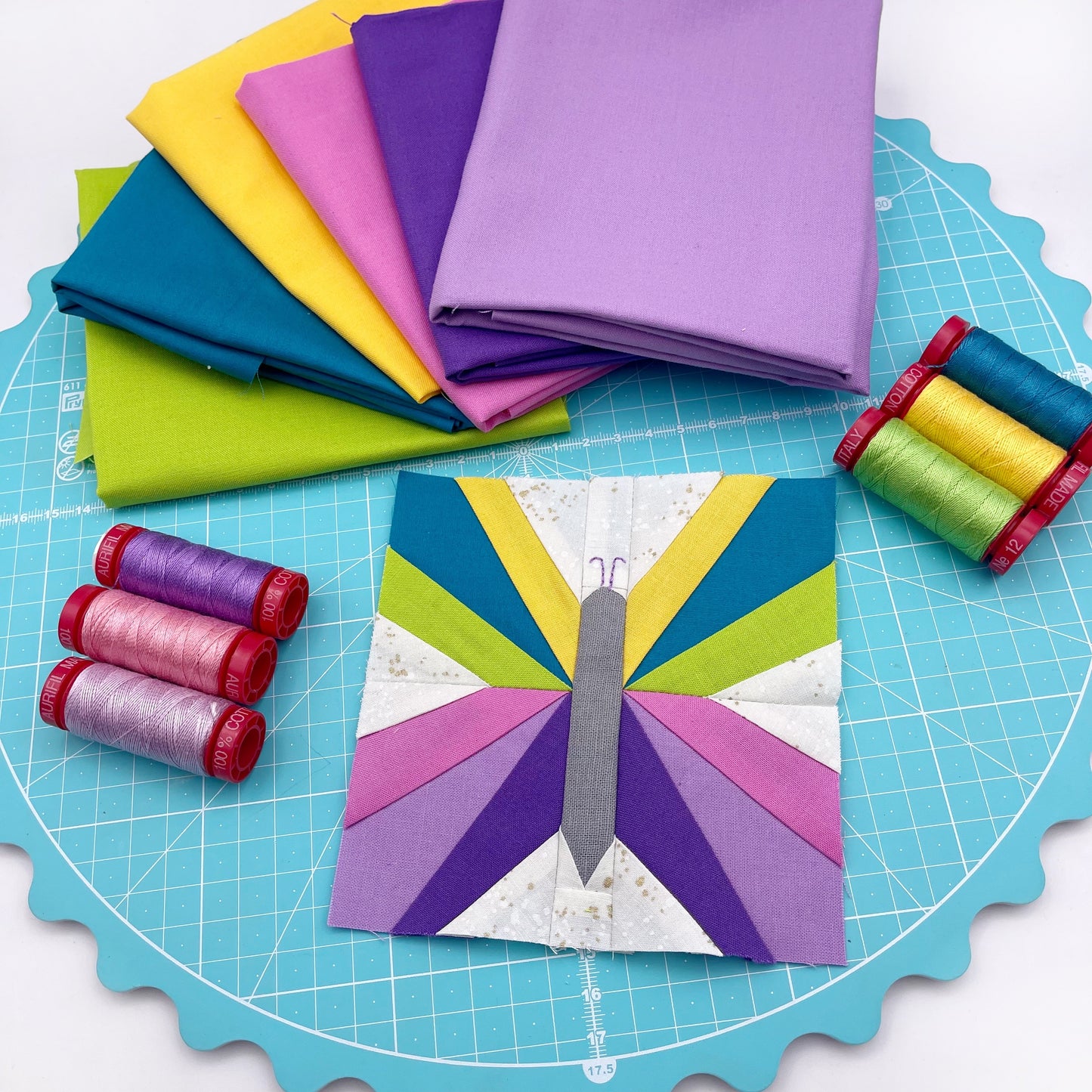 PRIDE Butterfly Foundation Paper Pieced Quilt Block