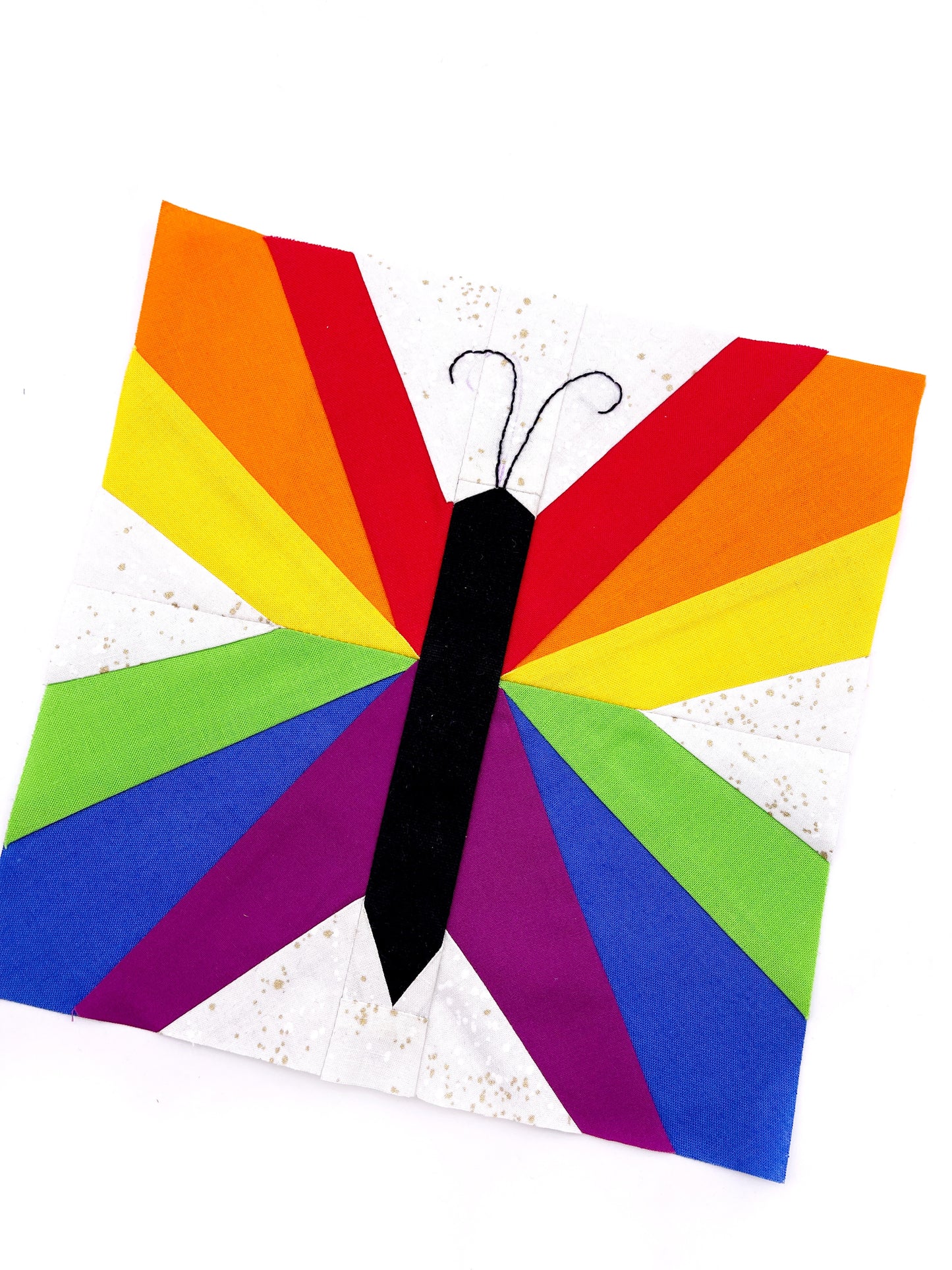 PRIDE Butterfly Foundation Paper Pieced Quilt Block