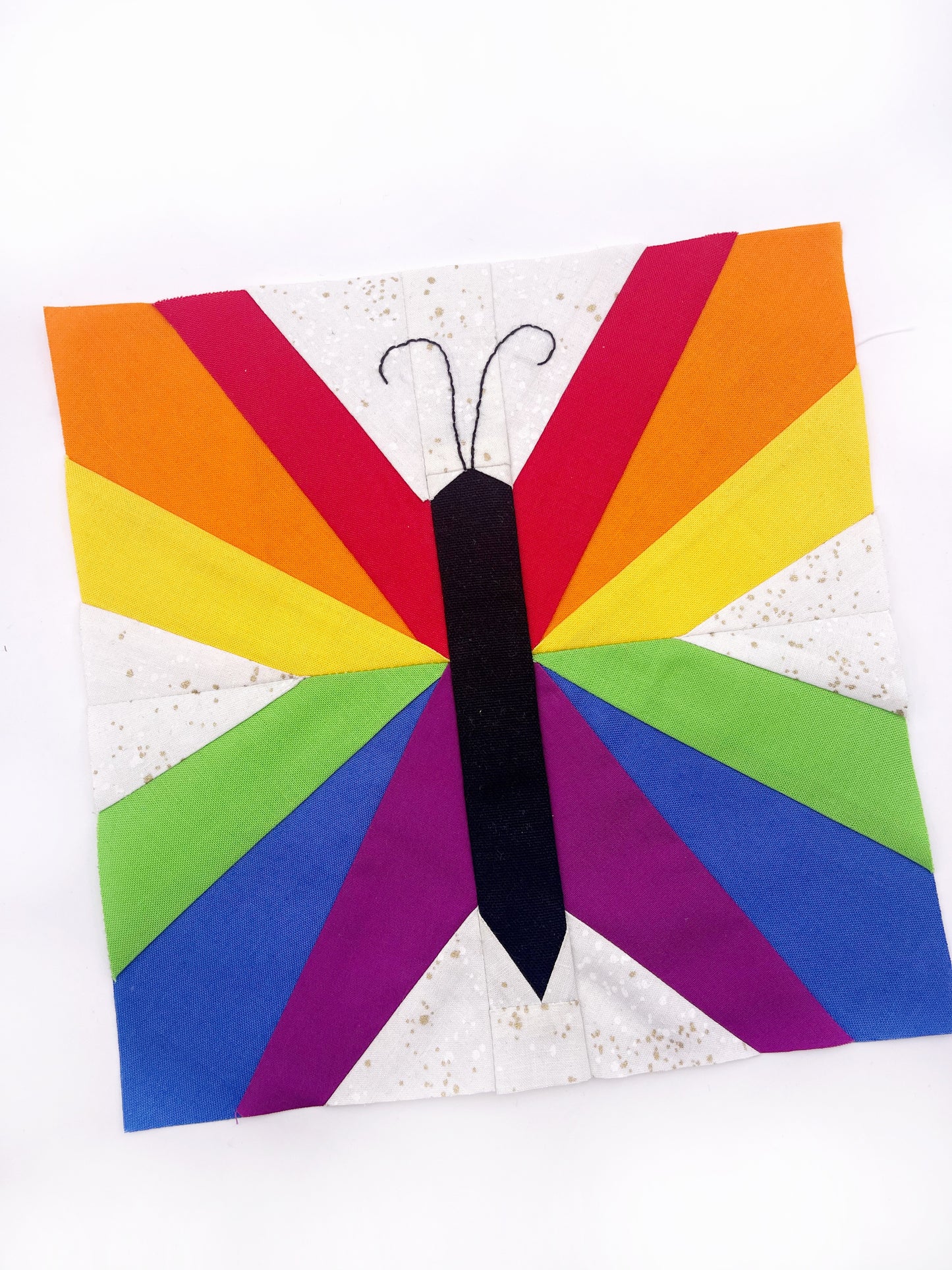 PRIDE Butterfly Foundation Paper Pieced Quilt Block
