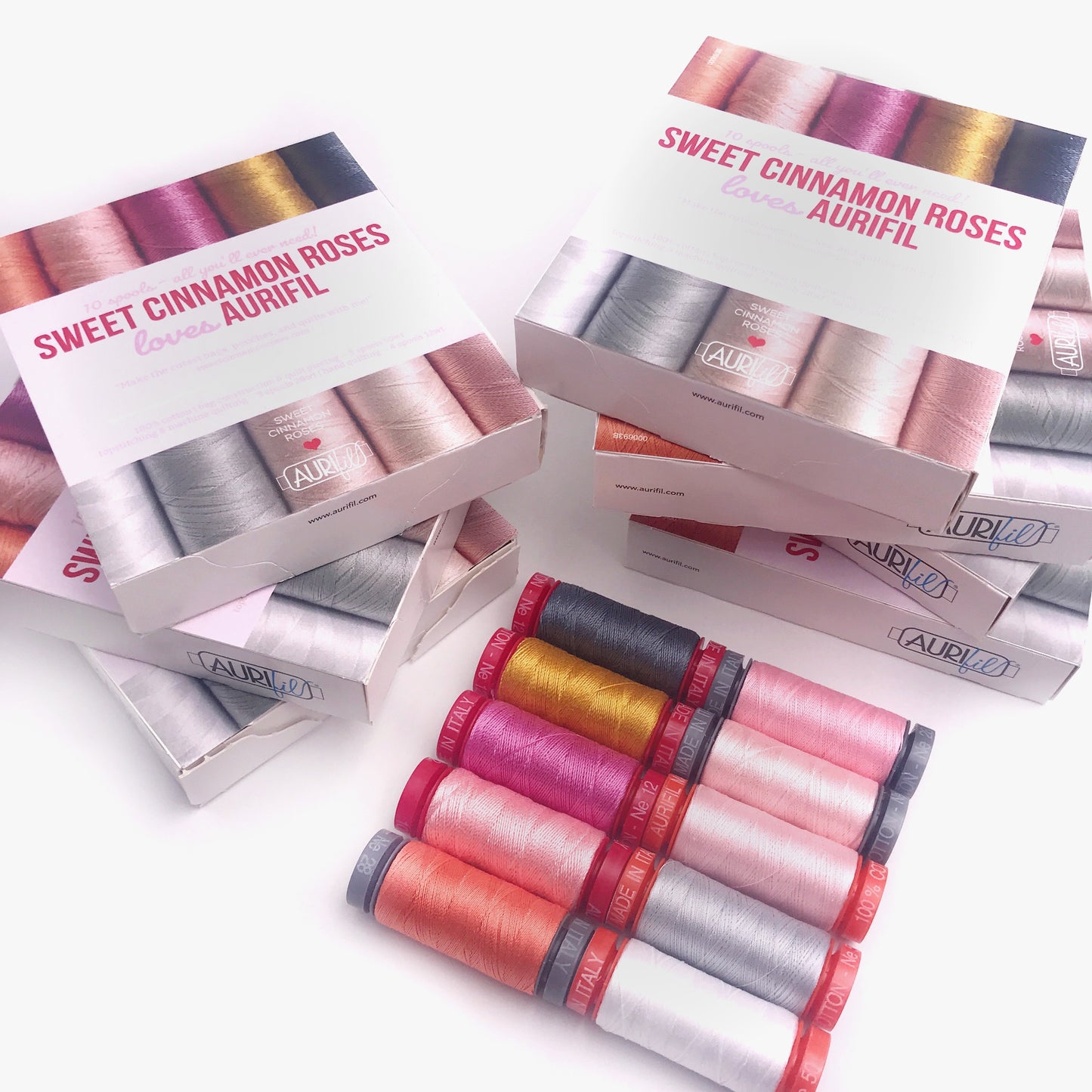Sweet Cinnamon Roses Loves Aurifil Thread Set