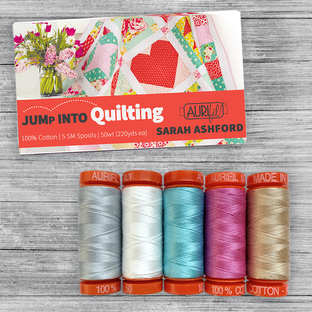 Jump into Patchwork and Quilting Book and Aurifil Thread Set BUNDLE
