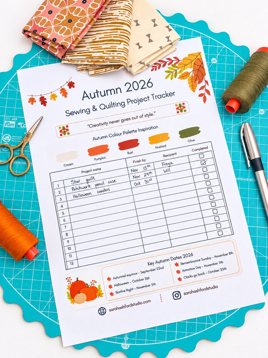 UK 4 Seasons Printable Sewing and Quilting Project Planner A4 PDF