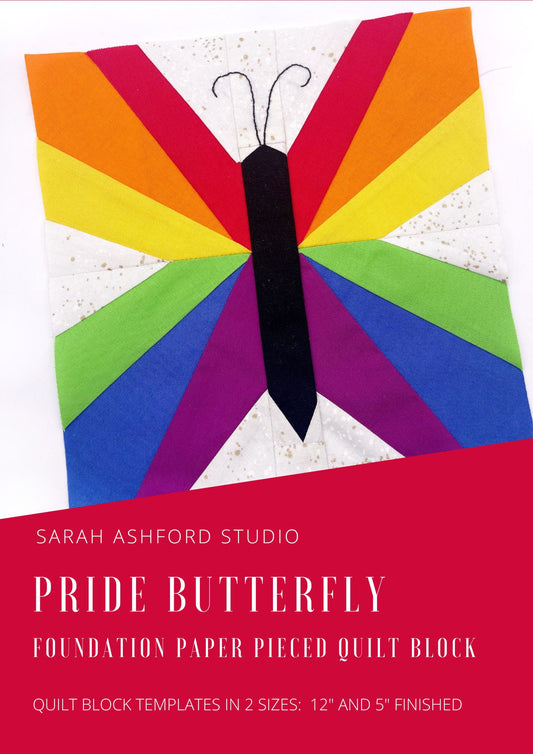 PRIDE Butterfly Foundation Paper Pieced Quilt Block
