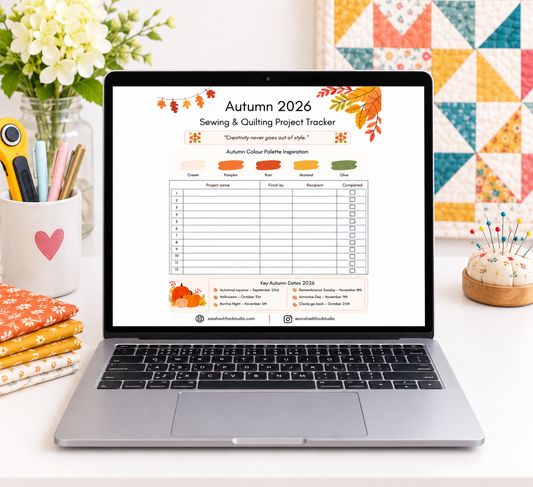 UK 4 Seasons FILLABLE Sewing and Quilting Project Planner A4 PDF