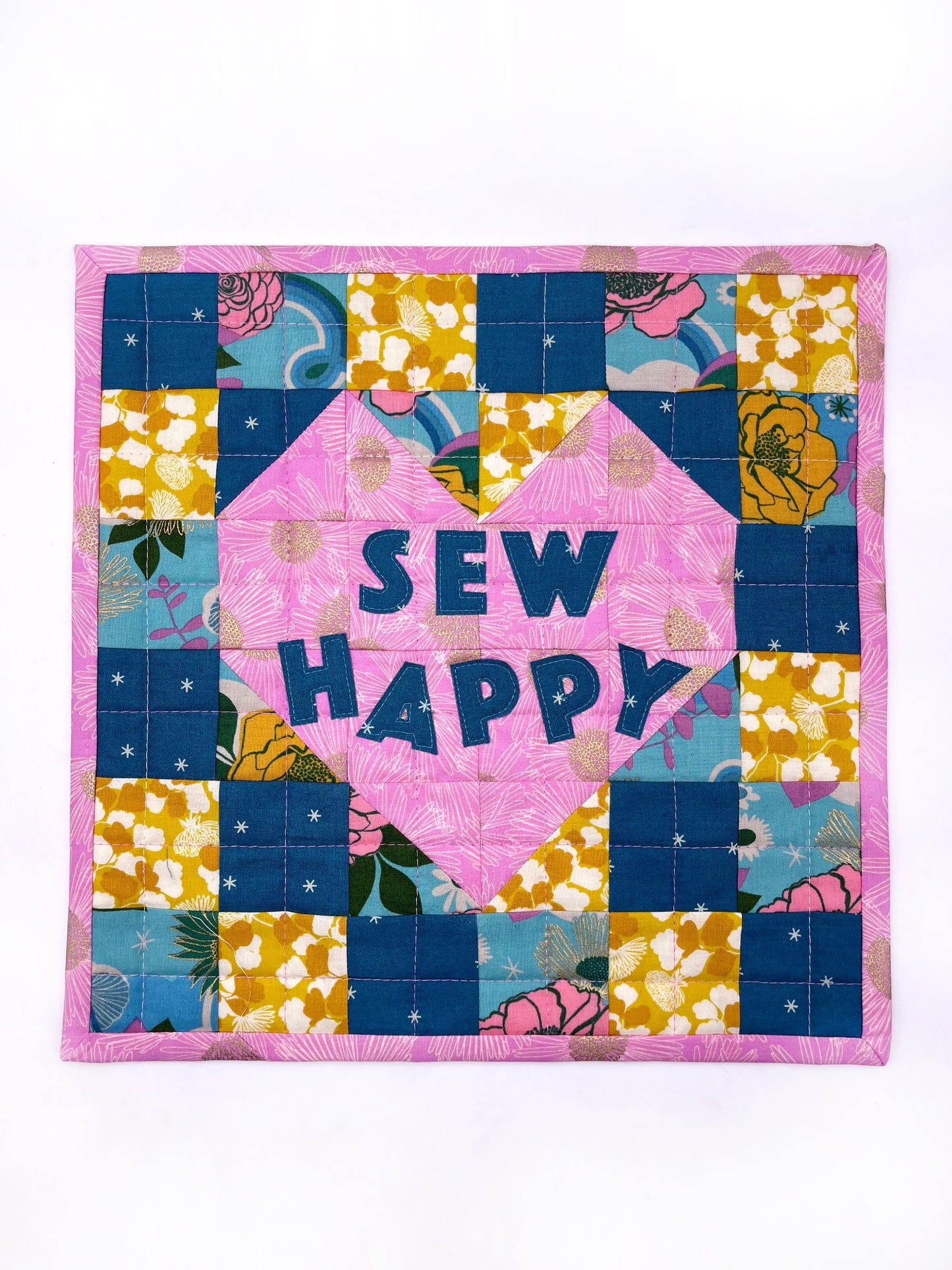 Sew Happy Mini Quilt PDF Digital Pattern