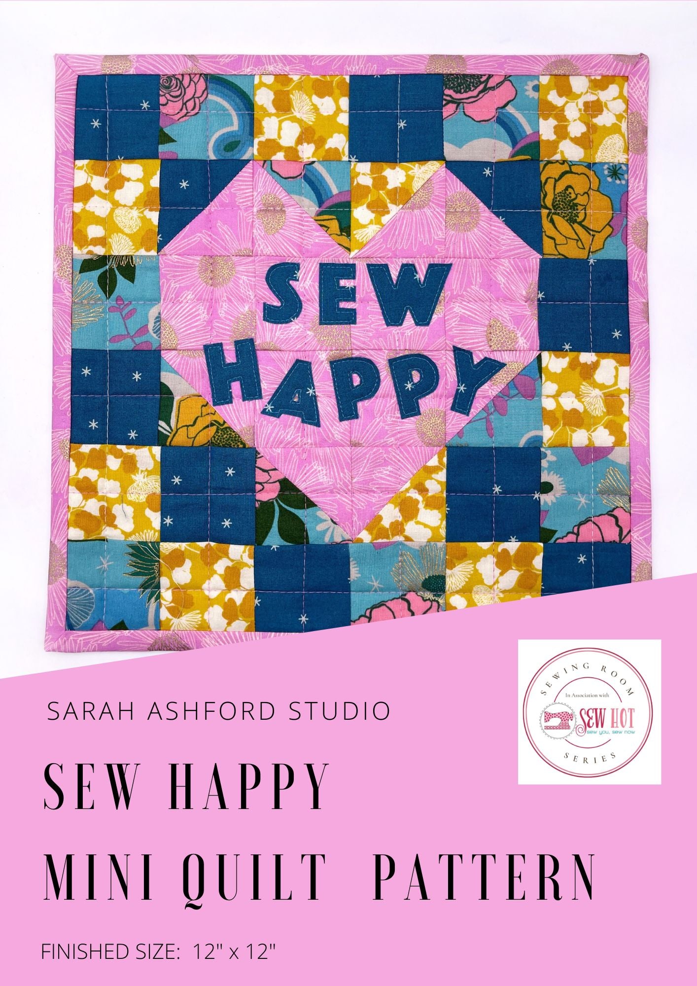 Sew Happy Mini Quilt PDF Digital Pattern